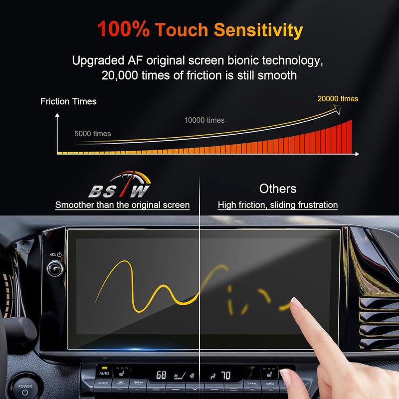 BSTW for 2025 Camry Screen Protector 12.3-In for 2025 2026 Toyota Camry XLE XSE 12.3" Touchscreen for 2025 Toyota Camry 9th Gen Hybrid EV Accessories Tempered Glass Protective Film - Image 5